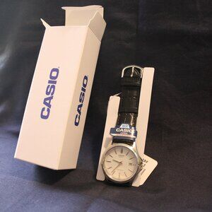 Casio Men's MTP-1183E-7ADF Analog Leather Watch – Black & Silver – New, Original